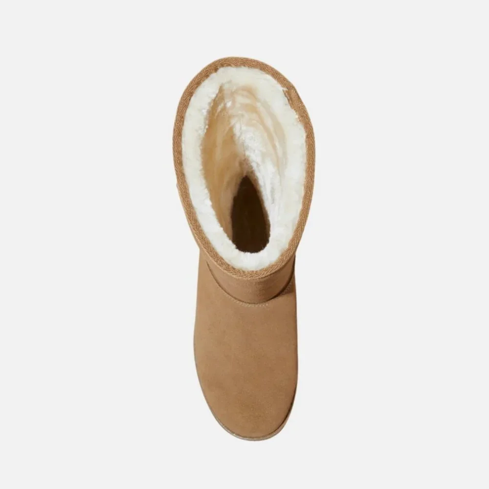Womens Sarah Suede Shearling Winter Boots - Universal Thread Tan Brown 8 - Picture 2 of 12